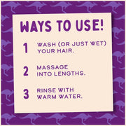 Aussie Deeep Moisture Hair Mask usage instructions on vegan hair treatment tub 300ml
