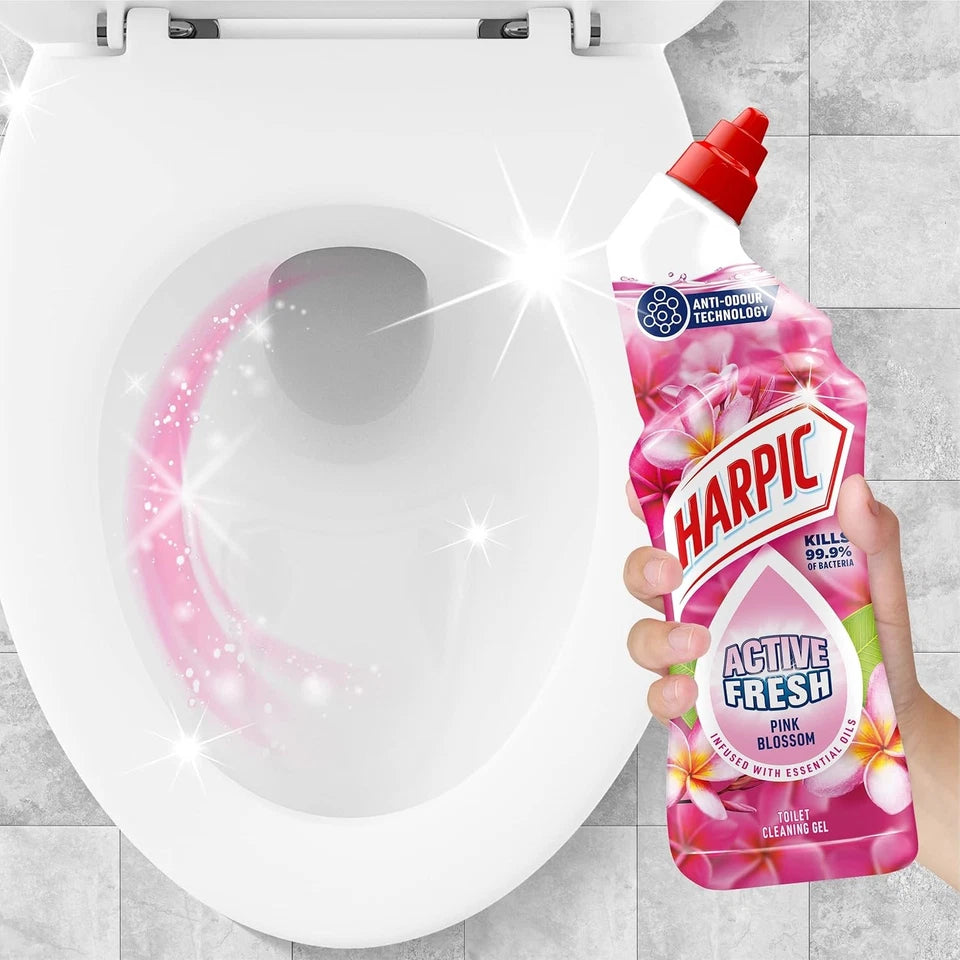 Harpic Active Fresh Pink Blossom Toilet Cleaning Gel 750ml application instructions