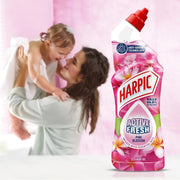 Harpic Active Fresh Pink Blossom Toilet Cleaning Gel 750ml used for toilet bowl cleaning