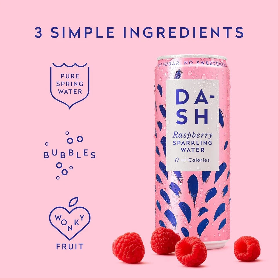 Dash Sparkling Water Mixed Pack 12 x 330ml Raspberry