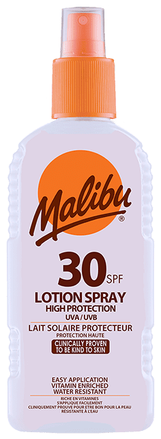 Malibu SPF30 Lotion Spray – 200ml High Protection, Hydrating Formula for Smooth Application