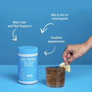 Lifestyle/use image: Vital Proteins Collagen Peptides powder unflavoured tub 284g lifestyle use