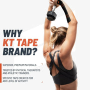 KT Tape Pro Synthetic Kinesiology Tape - Black, 2 Pack (5.1x25.4cm)