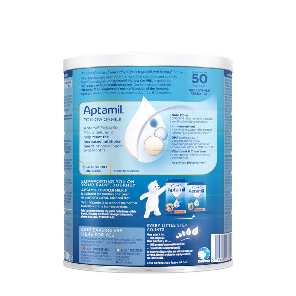Back image: Aptamil Follow On Milk Powder Stage 2 baby formula 700g pack 6-12 months