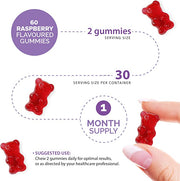 Novomins Night Time Gummies Sugar Free Raspberry 60 Count natural raspberry flavour 2 per day gummies