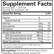 ChildLife Essentials Prenatal DHA supplement facts omega 3 DHA EPA lemon 30 softgels